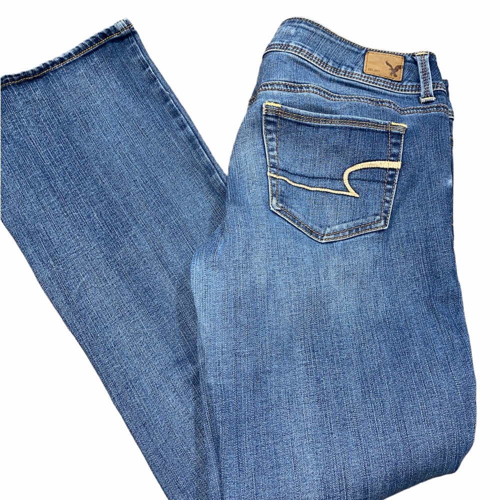 American Eagle denim jeans kick boot super stretch size 10